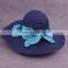 Collapsible Butterfly Straw Hat Blue Flower Large Eaves Sunscreen Beach Hat