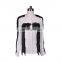 fancy design ladies shirt long sleeve with fur decoration OEM&ODM