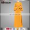 2017 Beautiful Yellow Muslim Abaya Sleeves With Beading Long Maxi Dress Dubai Arab Stylish Design