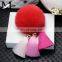 2016 Beautiful Real Rabbit Fur Ball KeyChain / Car and Bag Charm Keychain