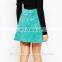2016 Baiyimo custom ladies fashion A line mini skirt with zipper for young girls
