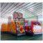 2016 new design PVC Tarpaulin fire truck inflatable obstacle bouncer with slide