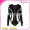 Feelingirl Long Sleeve Wet Look Women Sexy Faux Leather Gothic Catsuit