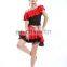 Two-piece one-strap latin dance practice top and skirt suit L-7022#