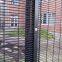 Black vinyl coated high security fence 358 anti-climb fencing with barbed wire