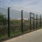 Black vinyl coated high security fence 358 anti-climb fencing with barbed wire