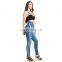 DiZNEW wholesale cheap price women side stripe blue republic jeans