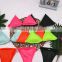 Sexy Brazilian Bikini Pentagram Shaped Transparent Stretch Band micro mini thong Neon Green Swimsuit Bathing Suit Two Piece