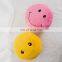 Round Stuffed Plush Fur Pink Happy Emoticon Smiley Emoji Cushion Face Pillow Cute Soft Toy Doll Gift for Kids and Adult