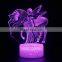 3D LED Night Light for Fairy Wings Unicorn and Girl with 7 Colors Light for Home Decoration Horse Lamp