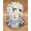 Cheap silver square mirror candle plate centerpiece mirror