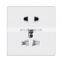 Universal 5 pin Wall Socket 16A White Flame Retardant PC Panel 86*86mm Socketes and Switches Electrical