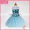 Medium length halter top tutu gauze dress with bright pattern decoration halloween costume