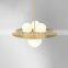 Nordic modern minimalist metal line glass ball chandelier champagne gold pendant light for living room dining room pendant lamp