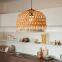 Woven Bamboo Lampshade Natural Simple Hand Weaved Pendant Light chandelier Ceiling Light