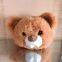 014Autumn New Cartoon Artificial Rabbit Hair Bear Head Bag Popular Fashion Long Chain Women's Handbag Girls Pink Cute Teddy Bear Bag