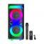 ZQS8249 Super Power 60W Wireless 8-inch*2 Deep Bass Sound OEM Party Speaker With Colorful Lights
