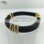 2106 High Quality Fashion Blood Red Python Leather Genuine Leather Stainless Steel Mens Bracelets With Diamond