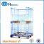 Warehouse wire mesh metal foldable cage pallets