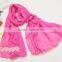 Wholesale Plain Cotton Linen Flower Embroidery Designs Ladies Scarves