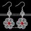 925 thanland sterling silver earrings with red stone
