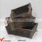 Stackable Handmade Vintage Wood Planter Box with Handle