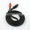 High quality 1 to 2RCA spliter cable for mobilephone/soundbox/computer/game player /TV/DVD player