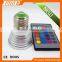 ShenZhen manufacturer IR remote control E27 3W 16 colors rgb led bulb light