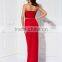 Best Selling Sexy High Slit Red Tight Maxi Strapless Club Dresses 2015