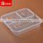 2 compartment transparent rectangular PP plastic food container with lid                        
                                                Quality Choice