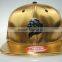 metal plate snapback caps hats/stricker customize/ golden leather 6panel strapback caps