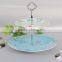 Royal 2 tier round porcelain cake stand for wedding and party