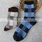 knitted jacquard checked cotton socks customized