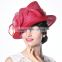 2015 Summer New Arrival Red Sinamay Church Hat Dress Hat Junesyoung