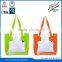 transparent PVC handbag tote bag with PP handle