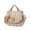 Manual weave contrast color metal Logo PU leather ladies crossbody bag