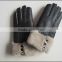 Black Men and Women Sheepskin Leather Fur Gloves and Mitten For Winter