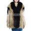 Raccoon striped fur coat big fox fur collar raccoon fur coat KZ150087