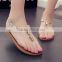 2015 New design low rubber hollow all-match genuine summer sandals