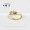Princess 3 Stone With Side Stone 10K Gold Yellow Classic Ring Synthetic Simulated Diamond Engagement Wedding Ring Jewelry