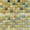 Yellow resin shell electroplate crystal mosaic glass wall tiles