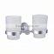 Classic-Style Zinc Stainless Steel Chrome Material Double Tumbler Holder