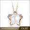 OUXI 2016 korean style wholesale price 18k gold plated Star charm different design long pearl necklace 11506