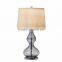 wholesale modern style chrome base purple glass lamps with white barrel fabric shade for home decor