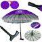 22"16k watermark printing umbrella,walking stick rain umbrella,crutch umbrella
