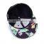 Customized flat bill hip pop fashion black printed snapback cap
