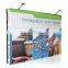 4x3 straight pop-up display with fabric graphic and 2pcs metal bases