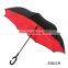 Plain color double layer reverse umbrellas