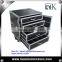 14U Rack Drawe Flight Case with Wheels, 4 Drawers-- 2 x 4U, 2 x 3U high