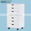 Wood Mobile 7 Drawer Filing Cabinet For Office/White